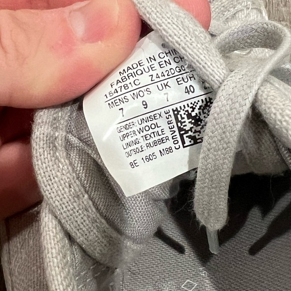 Unisex Women Size 9 Converse Jack Purcell Wool Converse Low Sneaker Shoe - Picture 11 of 14